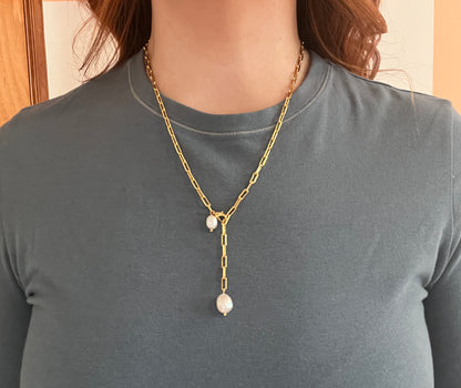 Pearl Charm Necklace (Adjustable)