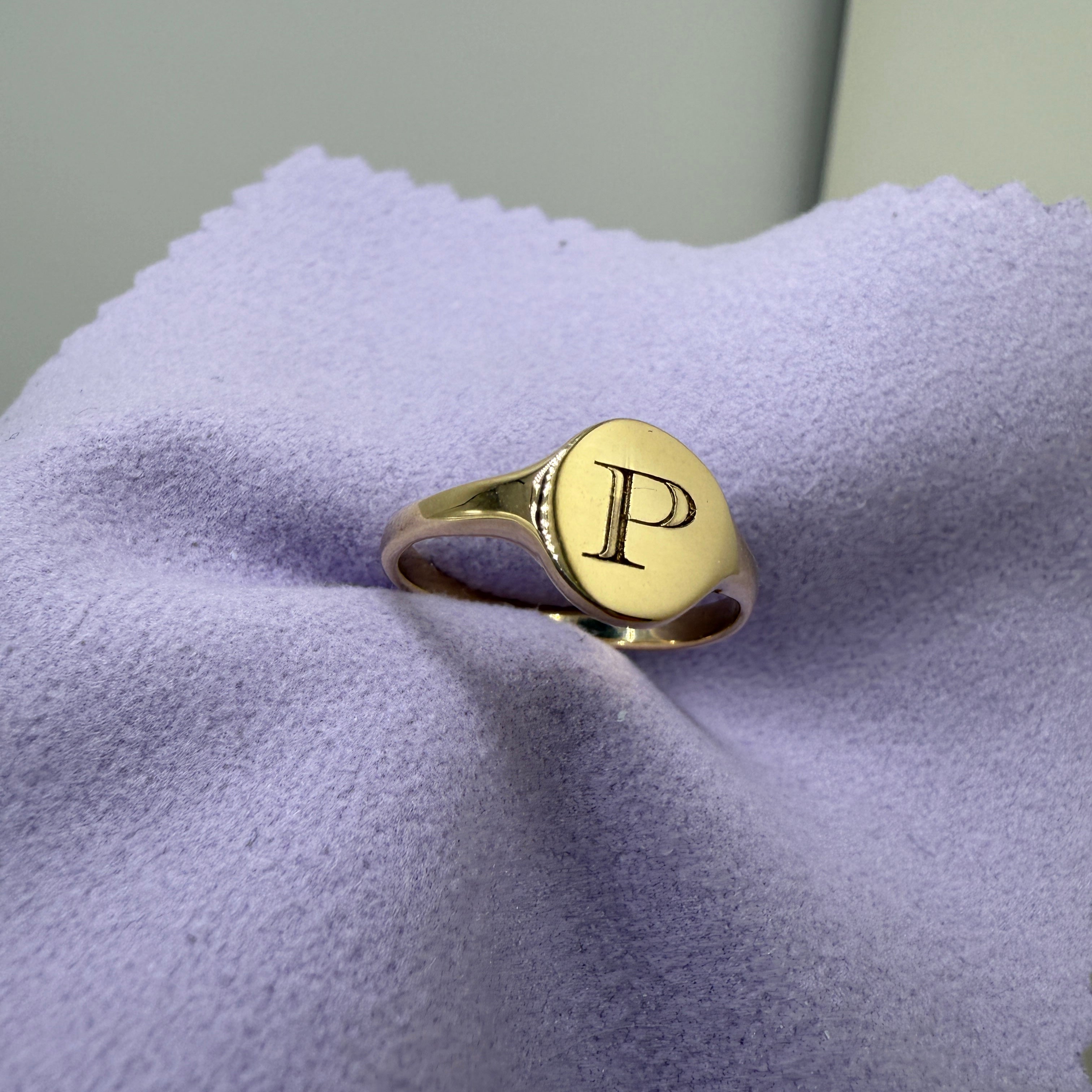 The Petite Signet with Initial (Gold)