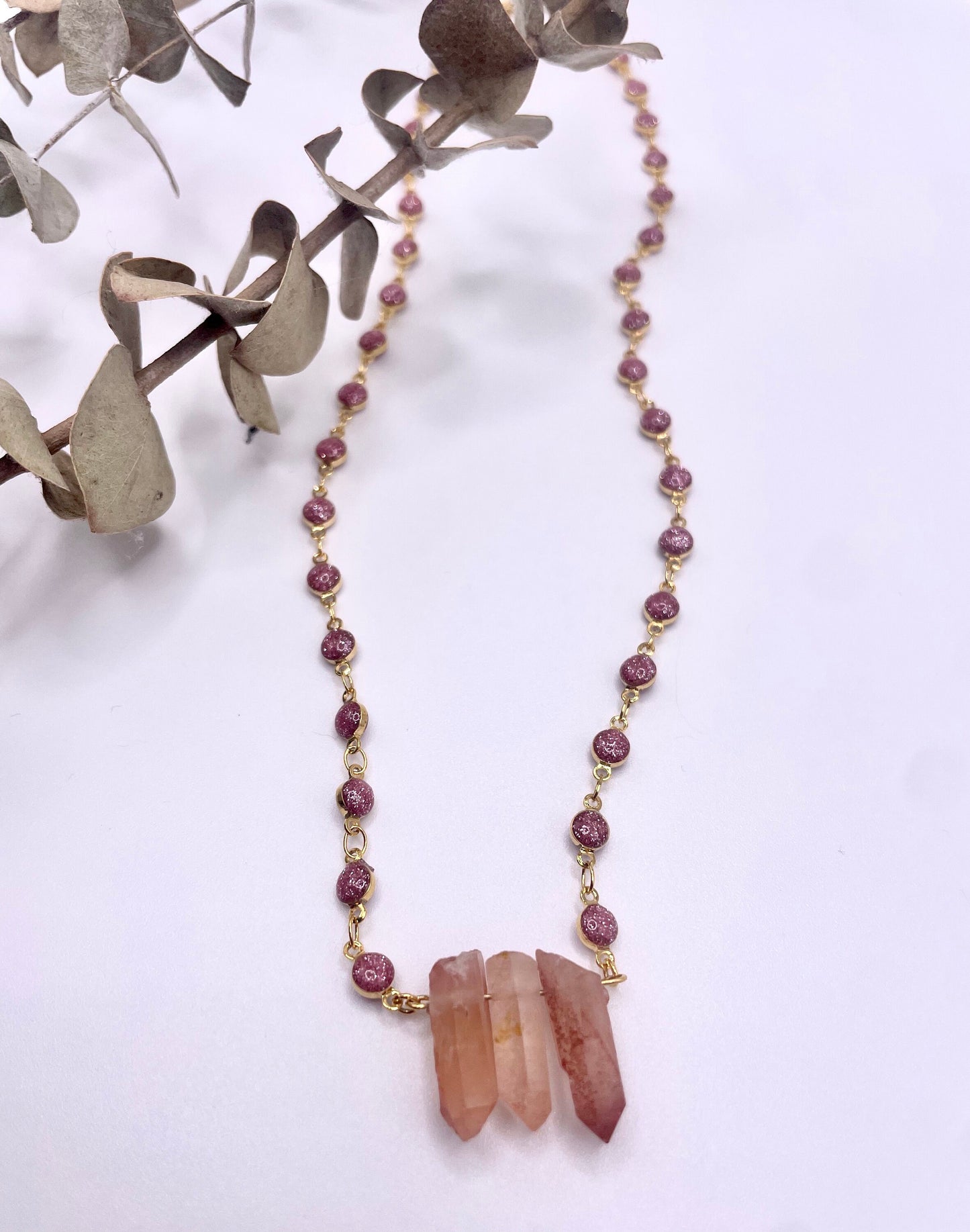 Peach Quartz Necklace