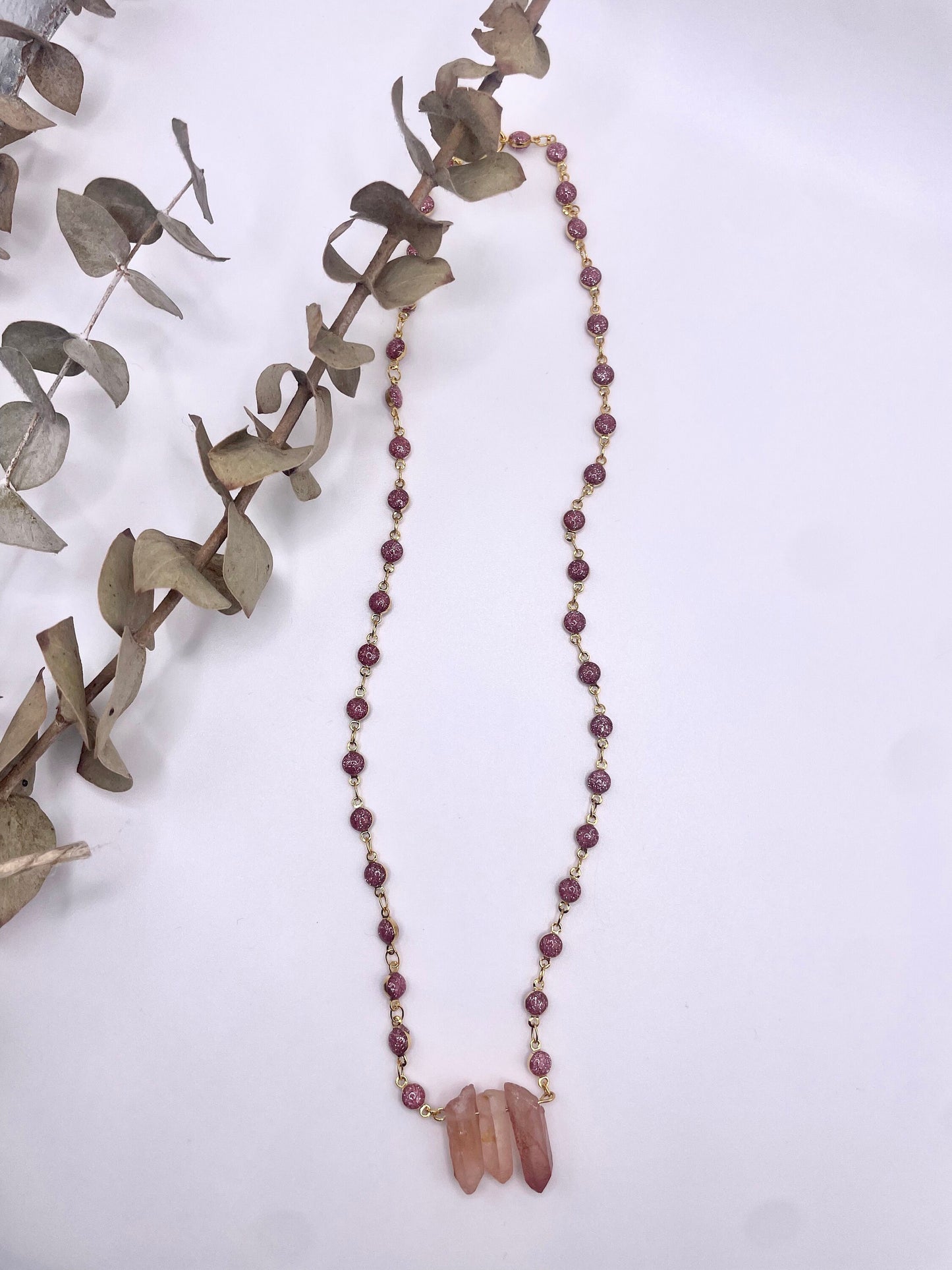 Peach Quartz Necklace