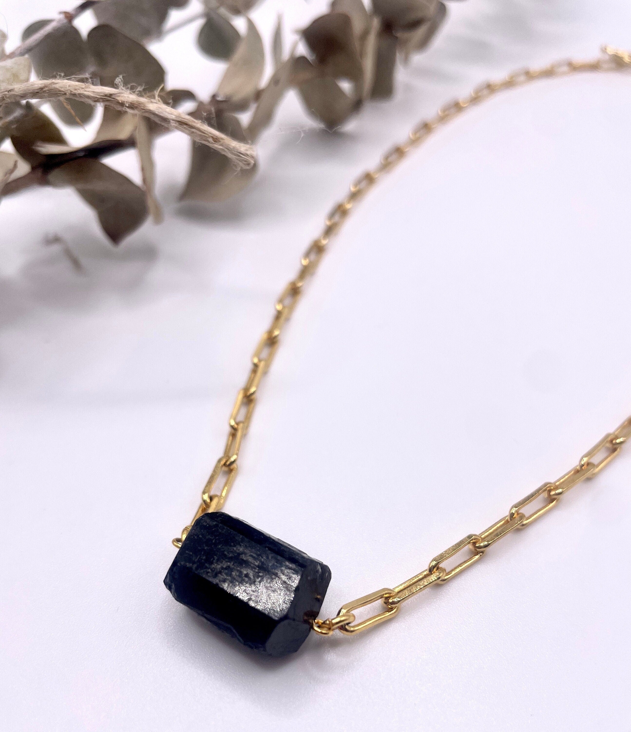 Tourmaline Paperclip Chain Necklace