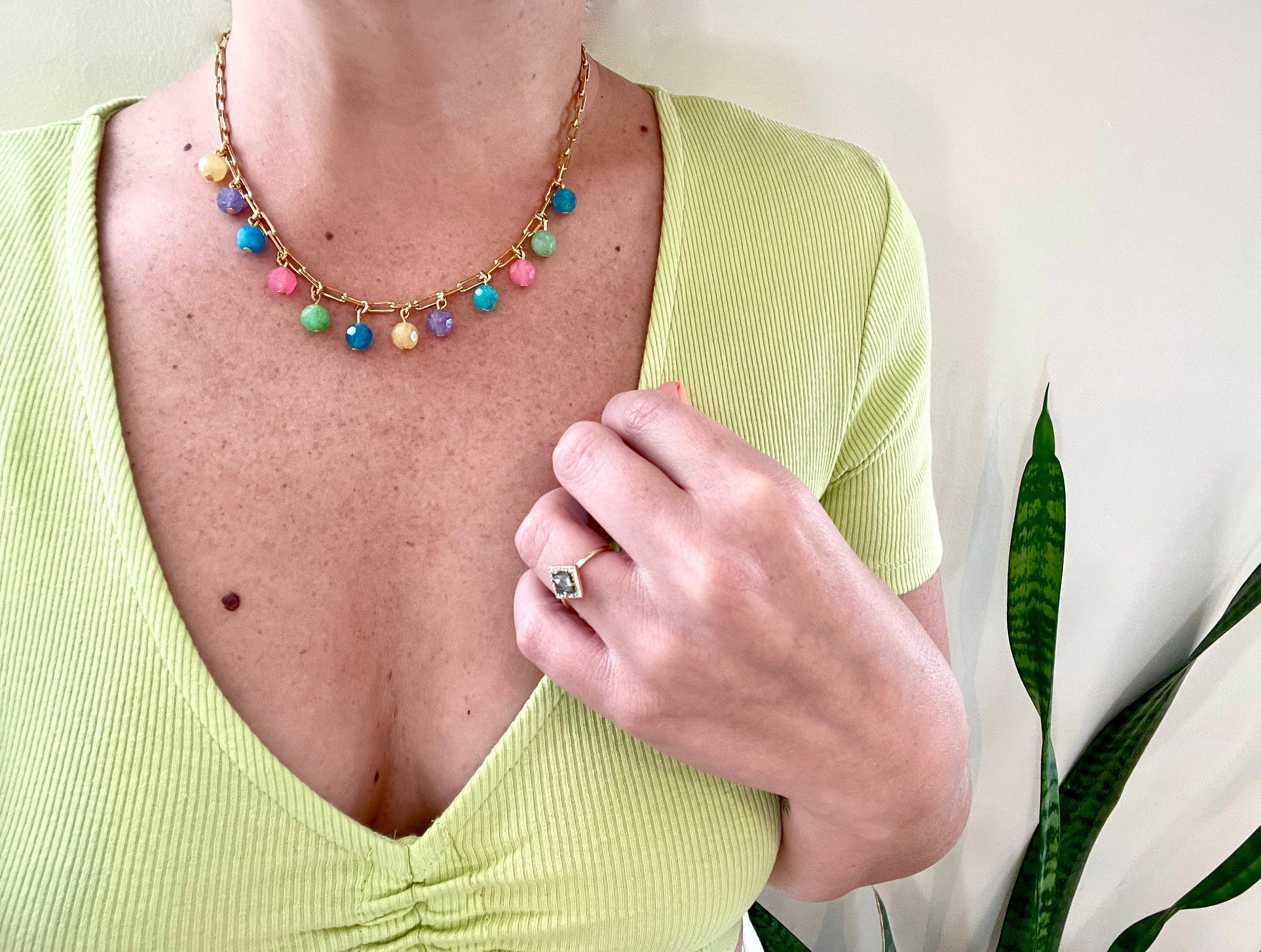 Rainbow Charm Necklace