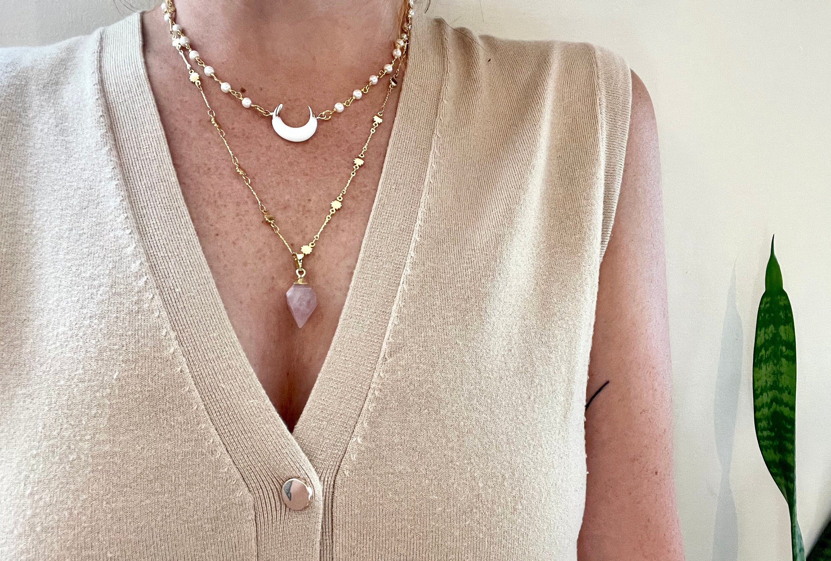 Rose Quartz Layered Necklace