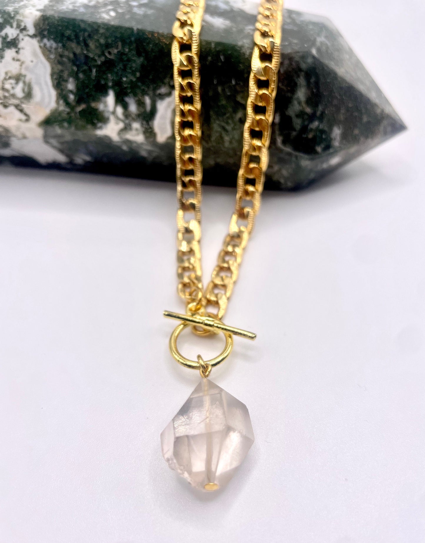 Chunky Quartz Necklace (Gold Plated)