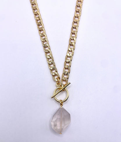 Chunky Quartz Necklace (Gold Plated)