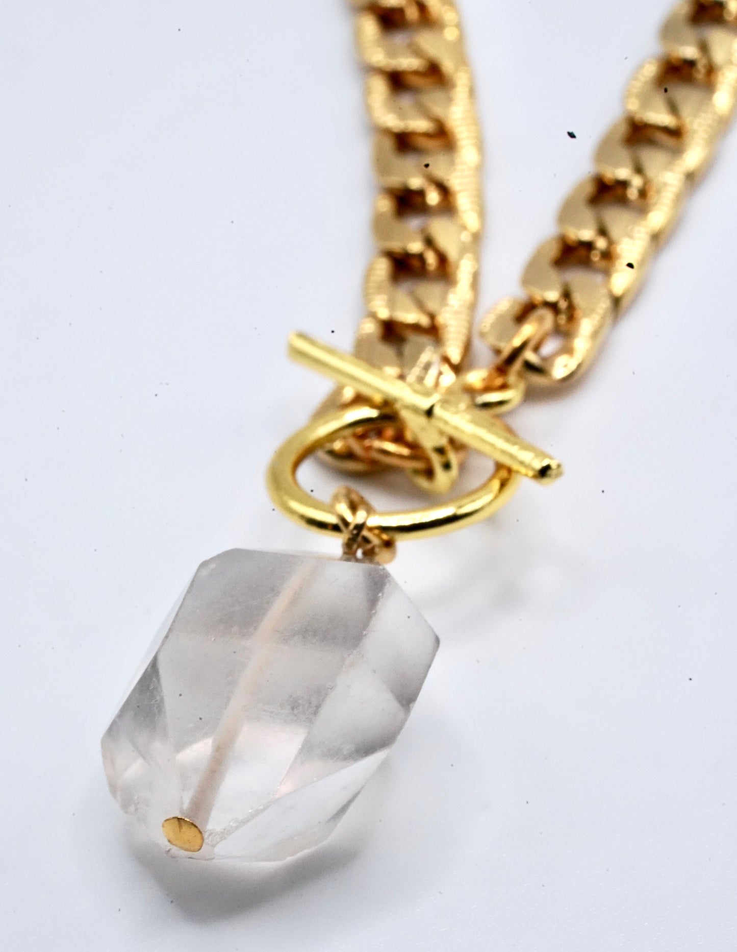 Chunky Quartz Necklace (Gold Plated)