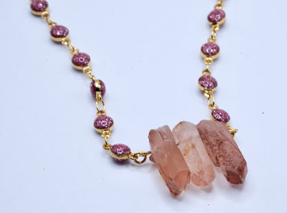 Peach Quartz Necklace