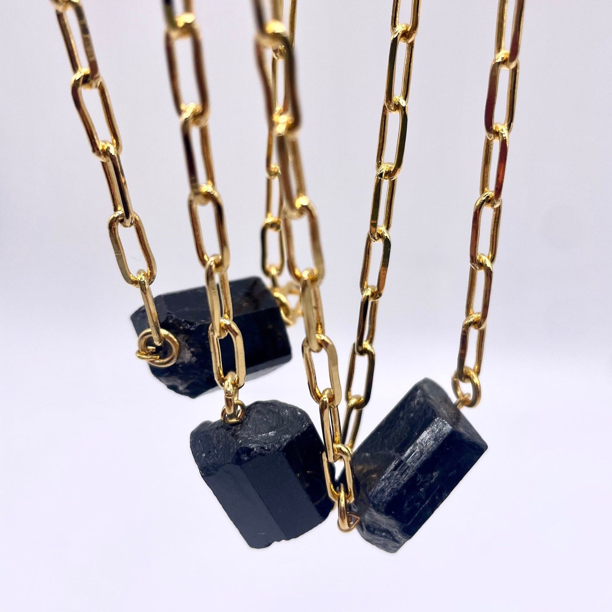 Tourmaline Paperclip Chain Necklace