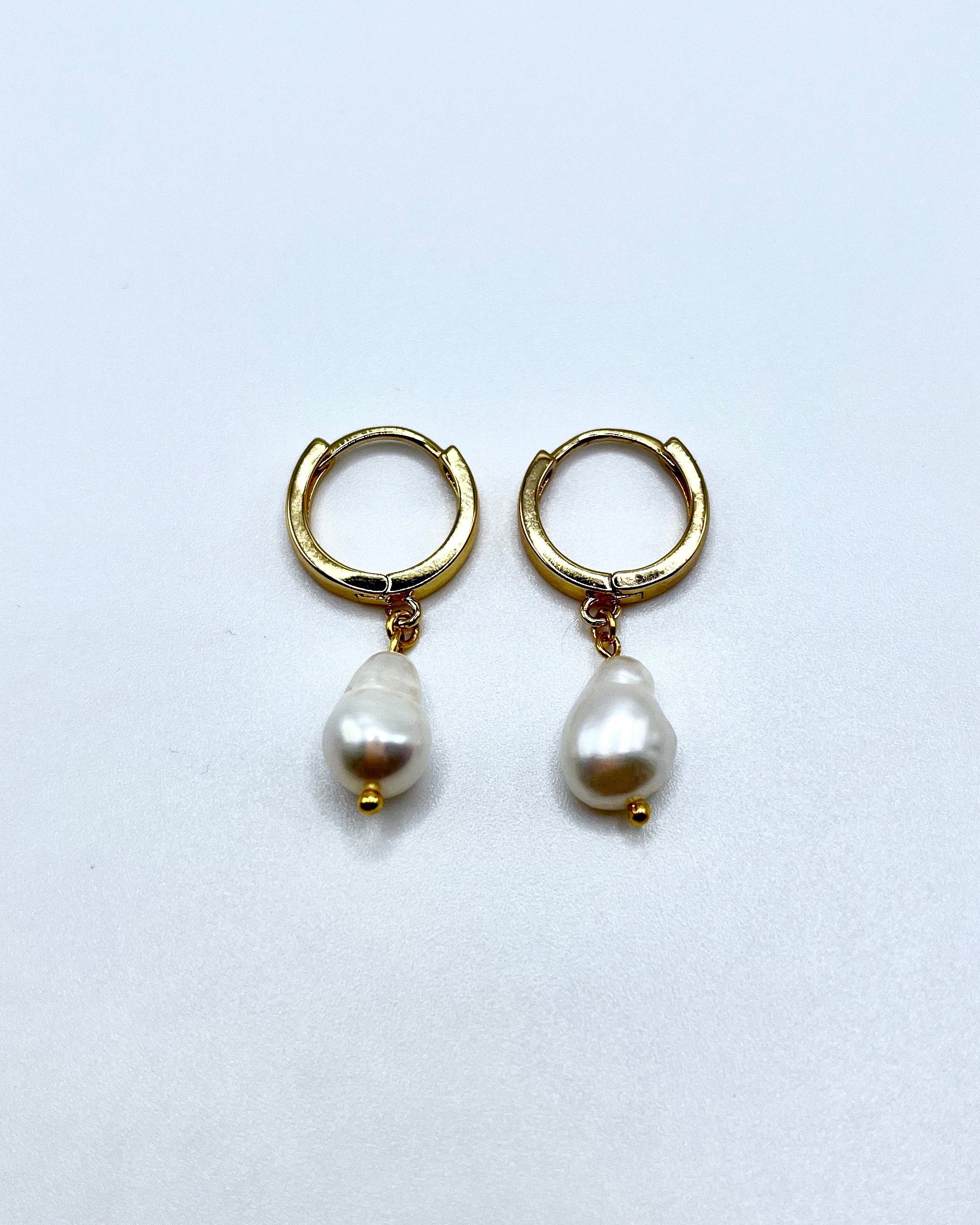 Pearl Huggie Earrings (Gold Plated)