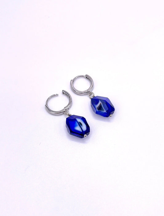 Royal Blue Huggie Earrings