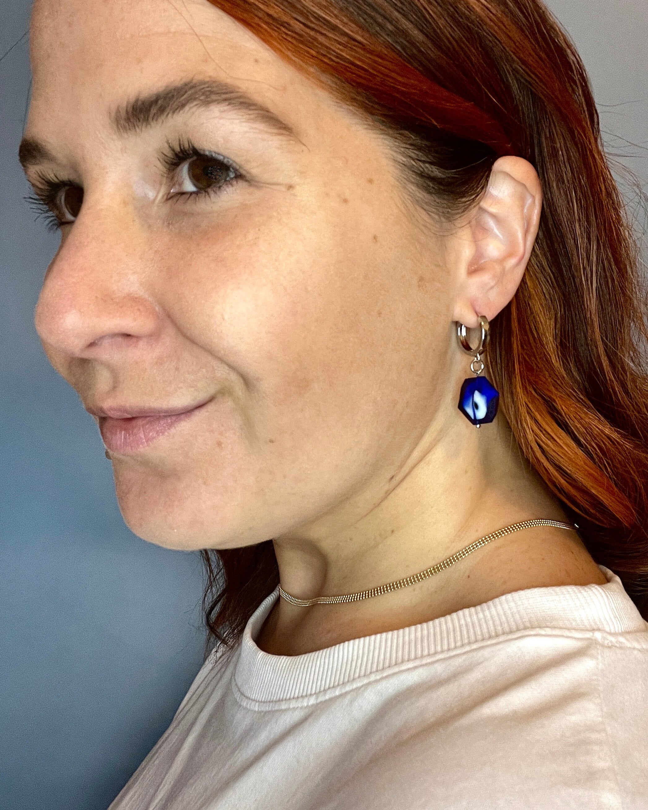 Royal Blue Huggie Earrings