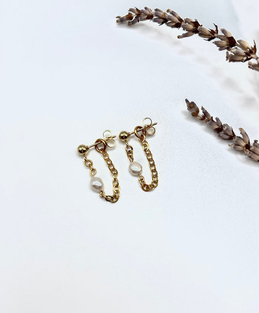 Pearl Chain Earrings