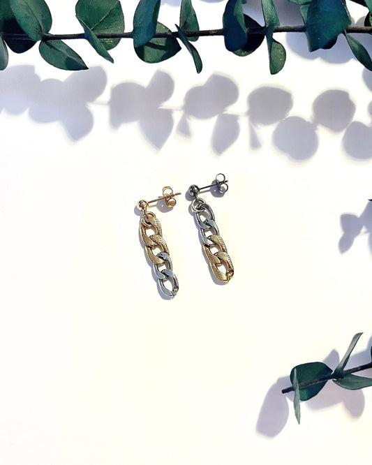 Two Tone Chain Earrings