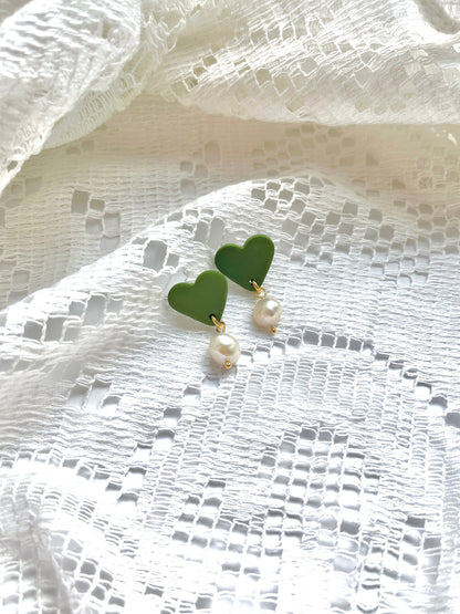 Mini Heart and Pearl Studs