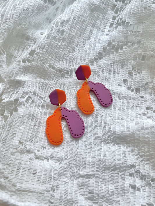 Orange and Purple Arch Earrings